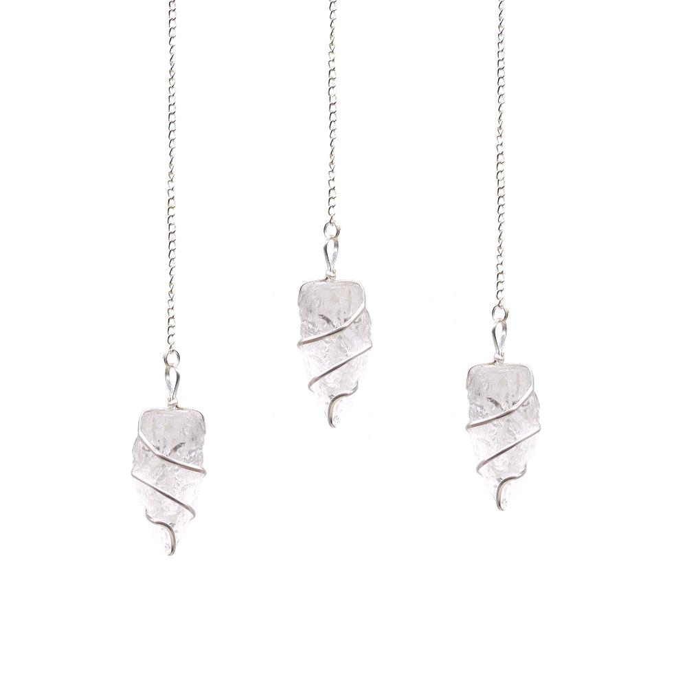 ancient wisdom 3x Raw Gemstone Pendulum - Rock Quartz