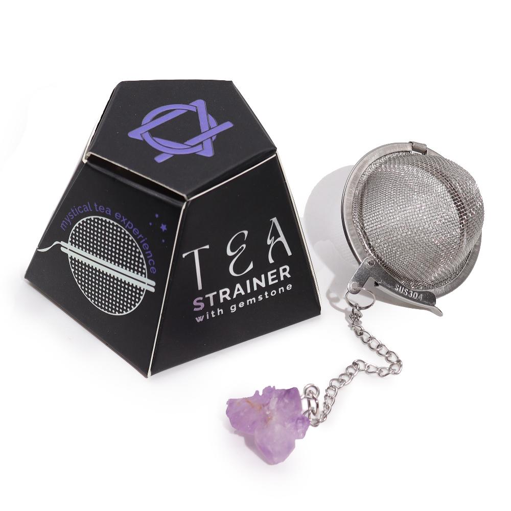 ancient wisdom 3x Raw Gemstone Tea Strainer - Amethyst Cluster