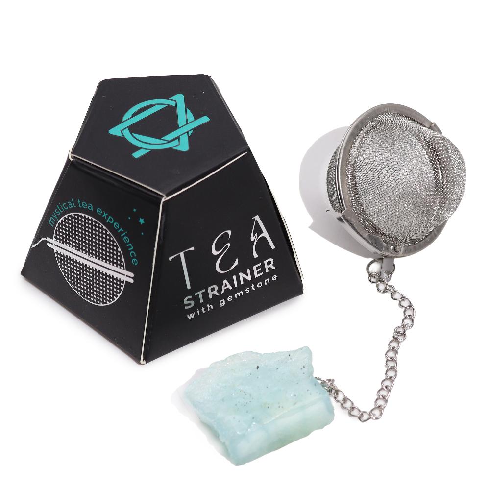 ancient wisdom 3x Raw Gemstone Tea Strainer - Aquamarine