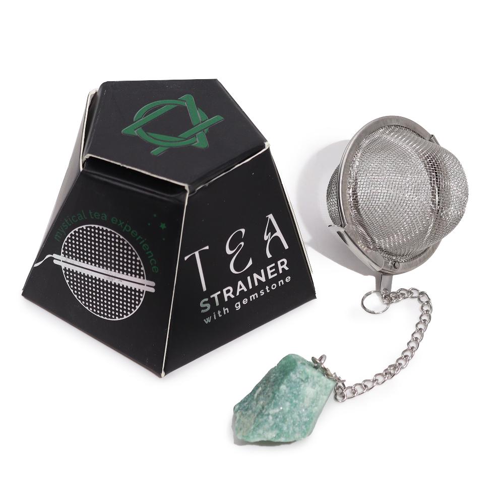 ancient wisdom 3x Raw Gemstone Tea Strainer - Green Aventurine