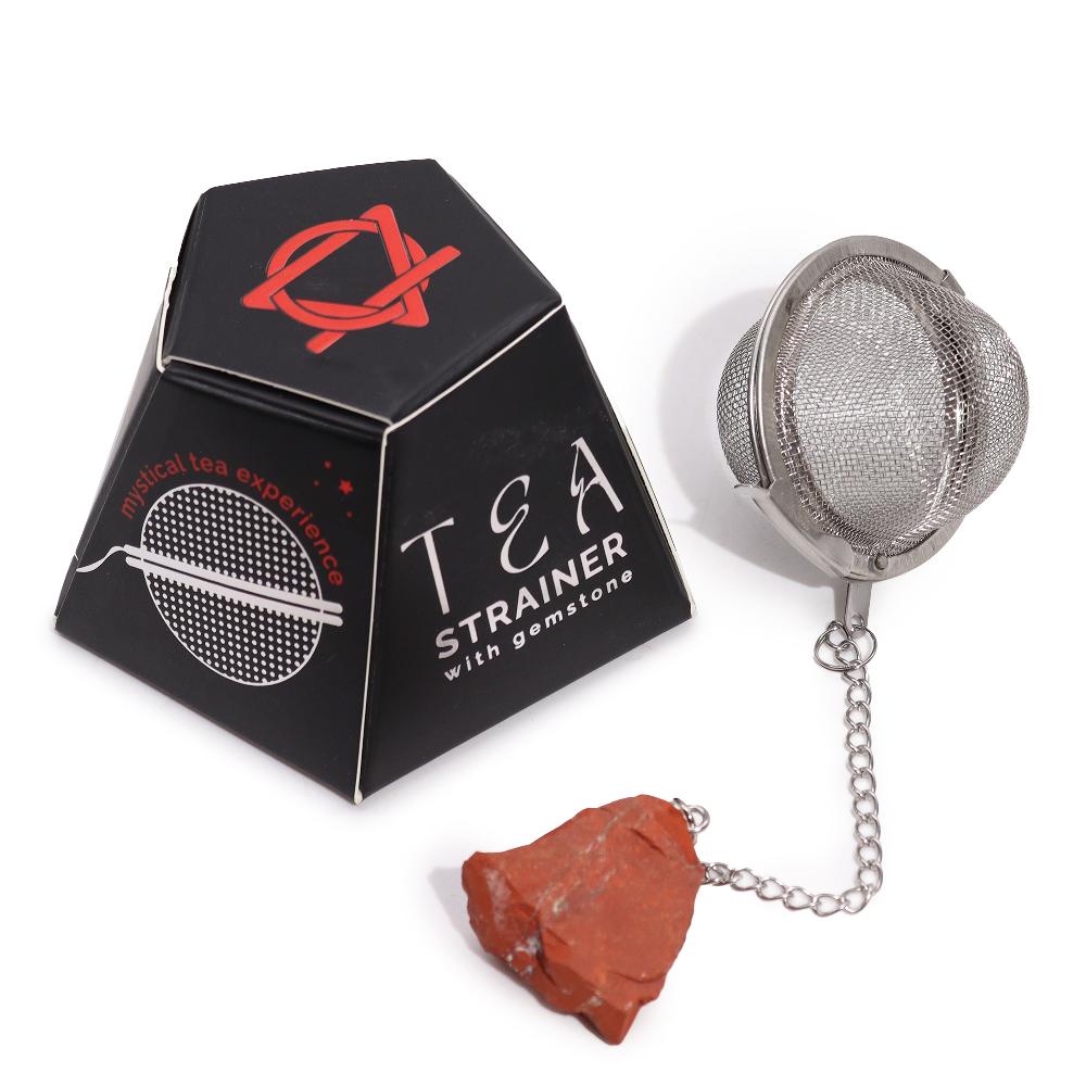 ancient wisdom 3x Raw Gemstone Tea Strainer - Red Jasper