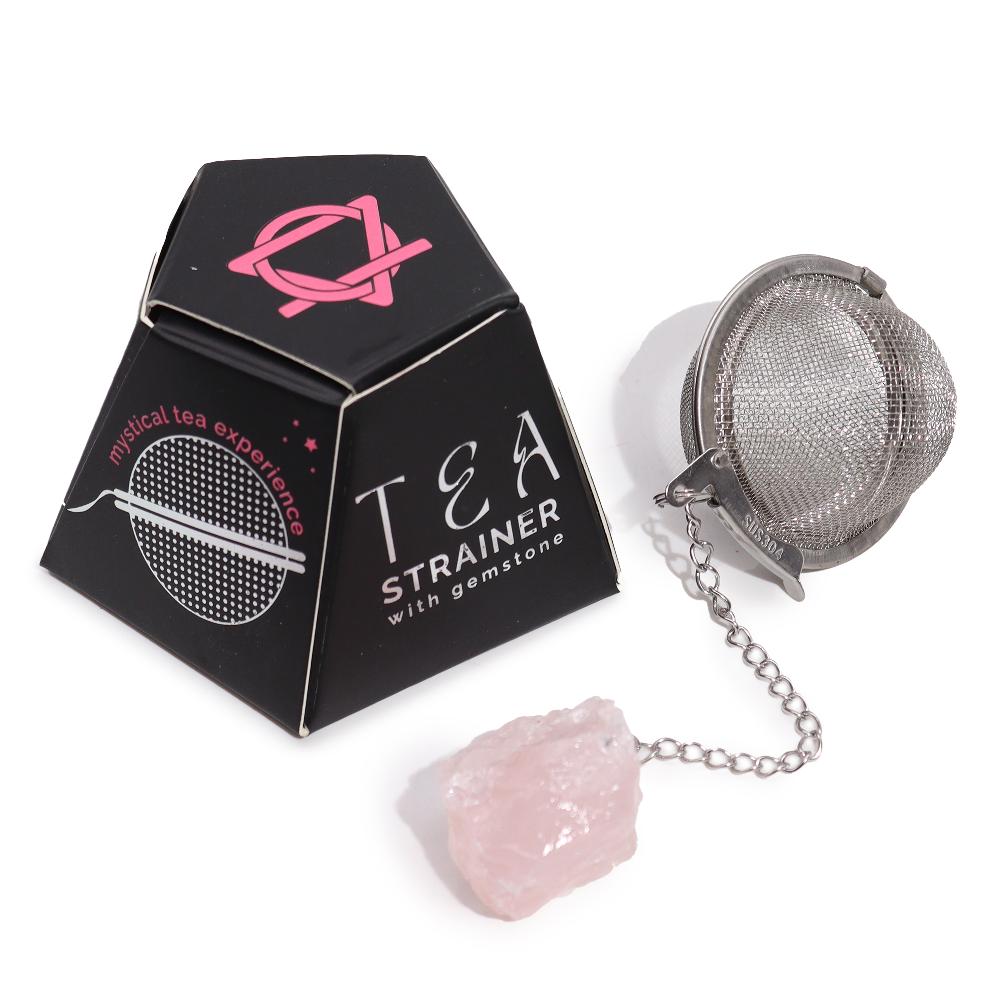 ancient wisdom 3x Raw Gemstone Tea Strainer - Rose Quartz