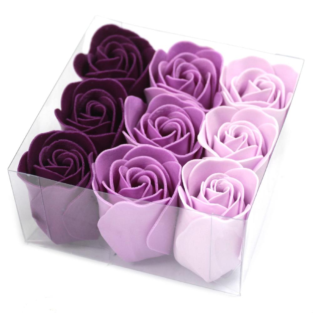 Ancient Wisdom 3x Set Of 9 Soap Flower - Lavender Roses