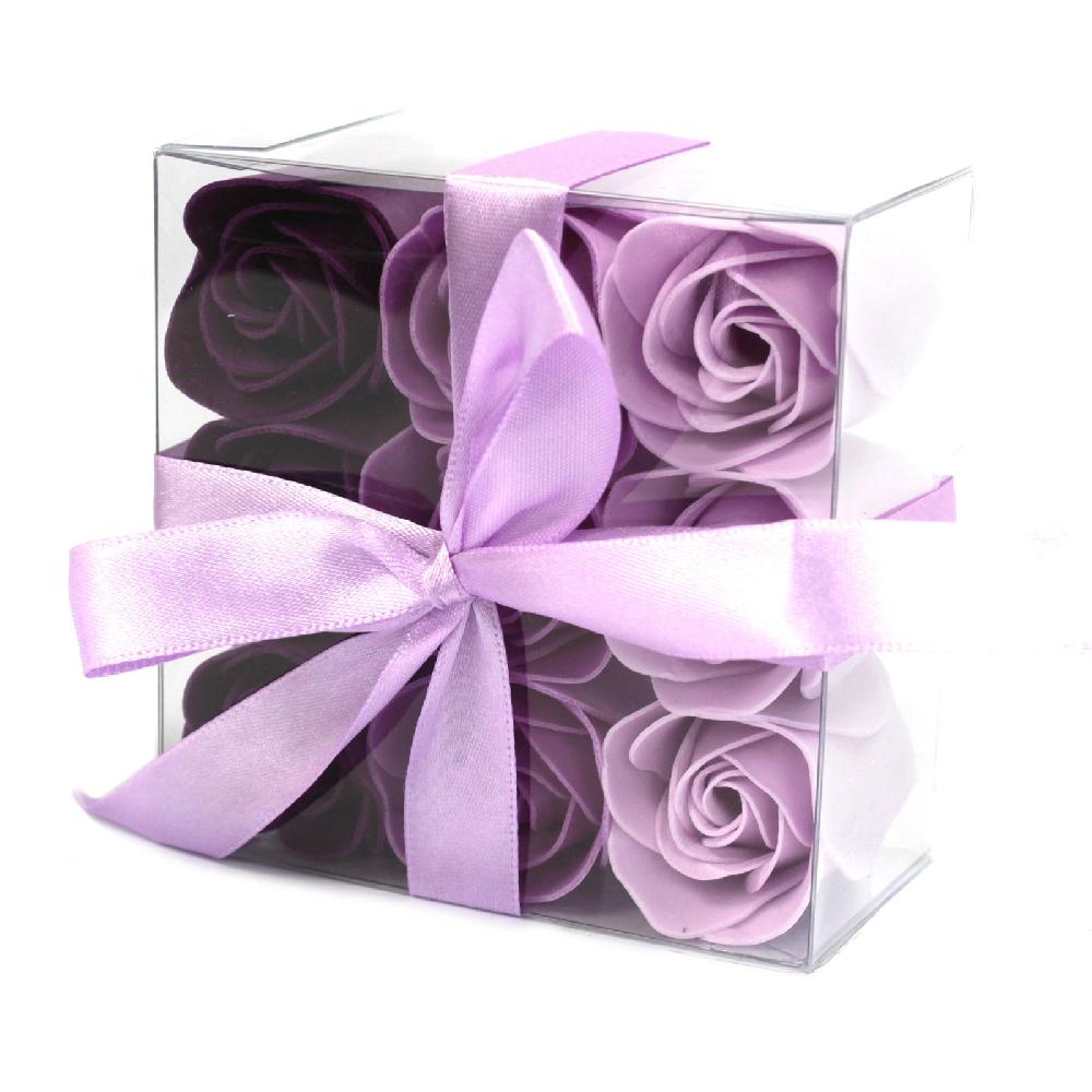 ancient wisdom 3x Set of 9 Soap Flower - Lavender Roses