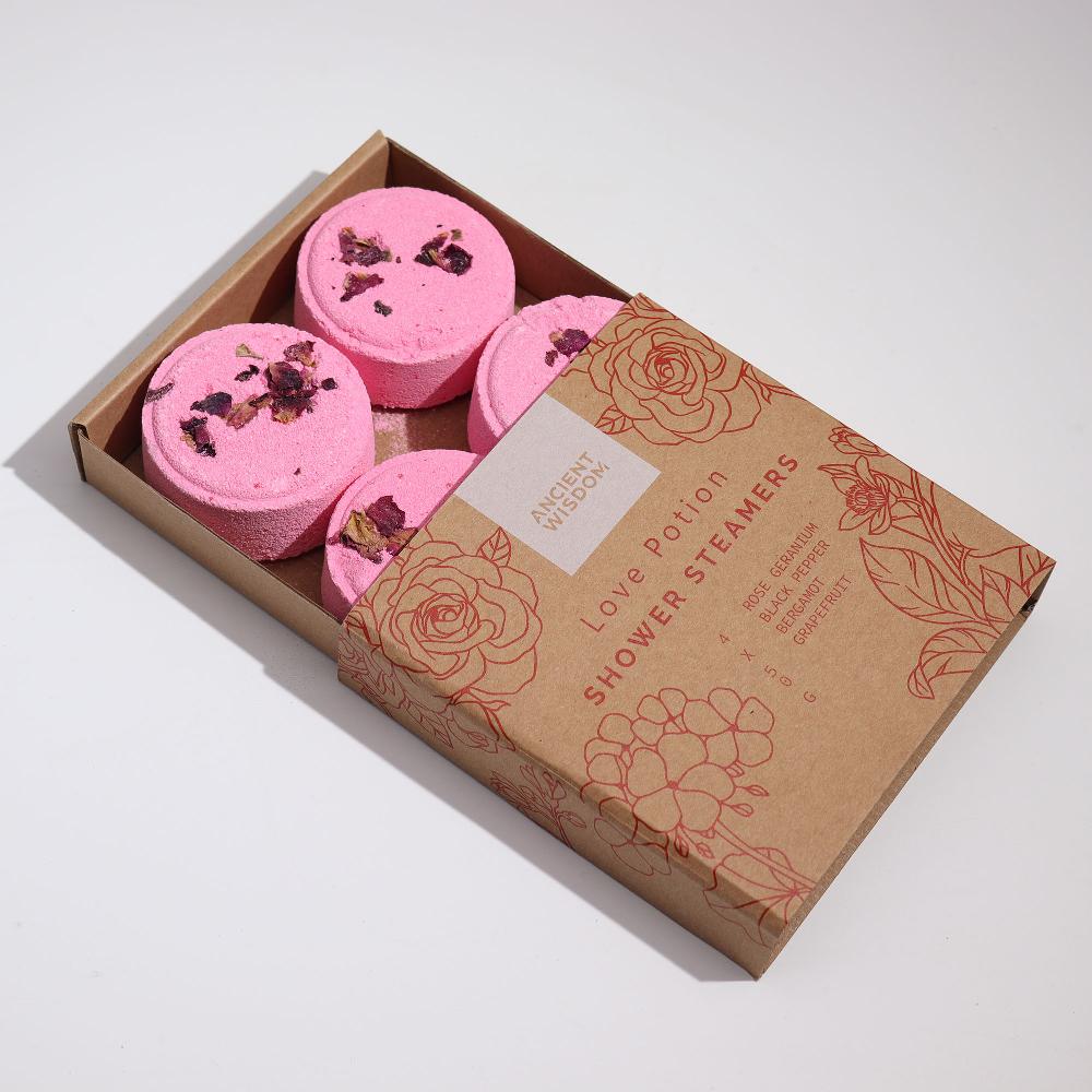 Ancient Wisdom 3x Set Of Zen Shower Steamers - Therapy Wellness Gift Set- Love Potion