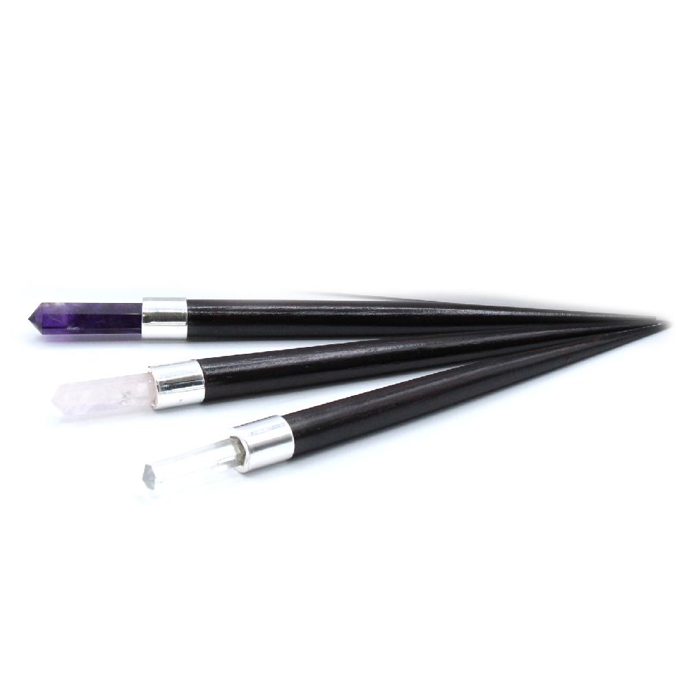 Ancient Wisdom 3x Simple Pointed Healing Wand - Rose Rock Amethyst