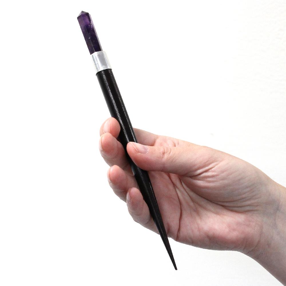 Ancient Wisdom 3x Simple Pointed Healing Wand - Rose Rock Amethyst