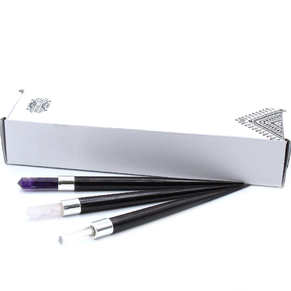 ancient wisdom 3x Simple Pointed Healing Wand - Rose Rock Amethyst