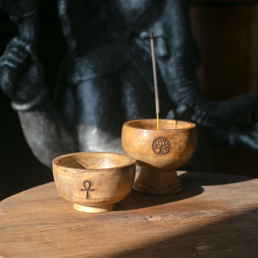 Ancient Wisdom 3x Small Ritual Bowl Incense Cone Holder 11x6.cm - (asst Esoteric)