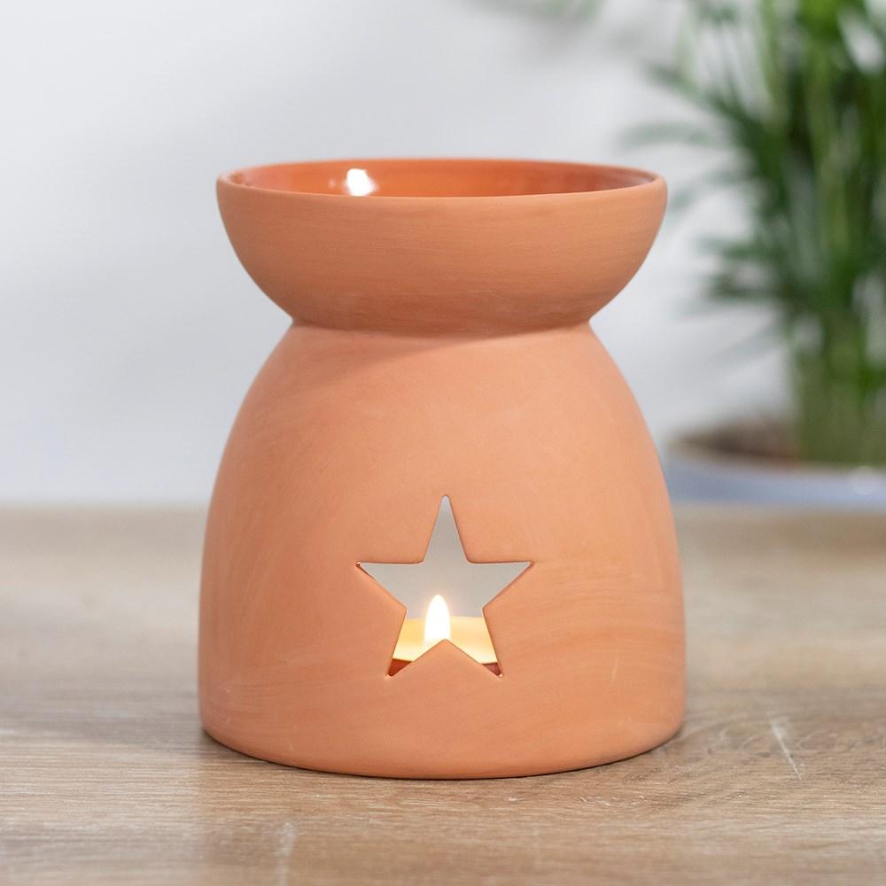 Ancient Wisdom 3x Star Cutout Terracotta Effect Oil Burner