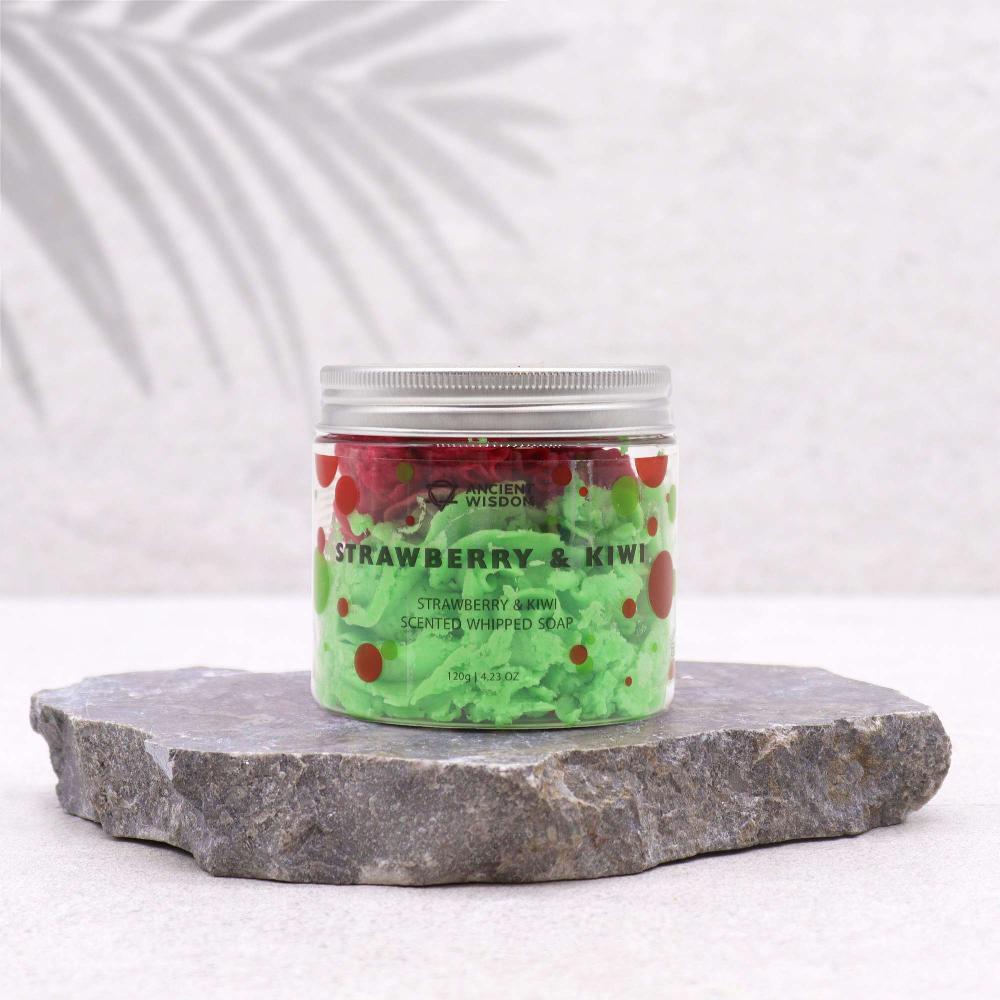 Ancient Wisdom 3x Strawberry & Kiwi Whipped Soap 120g