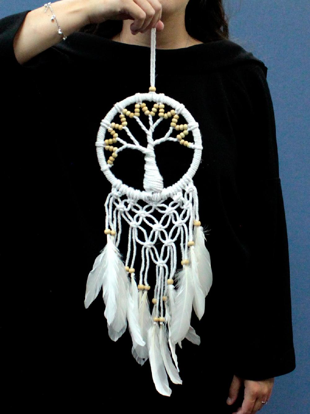 Ancient Wisdom 3x Tree Of Life Dreamcatcher - Pure & Natural 16cm