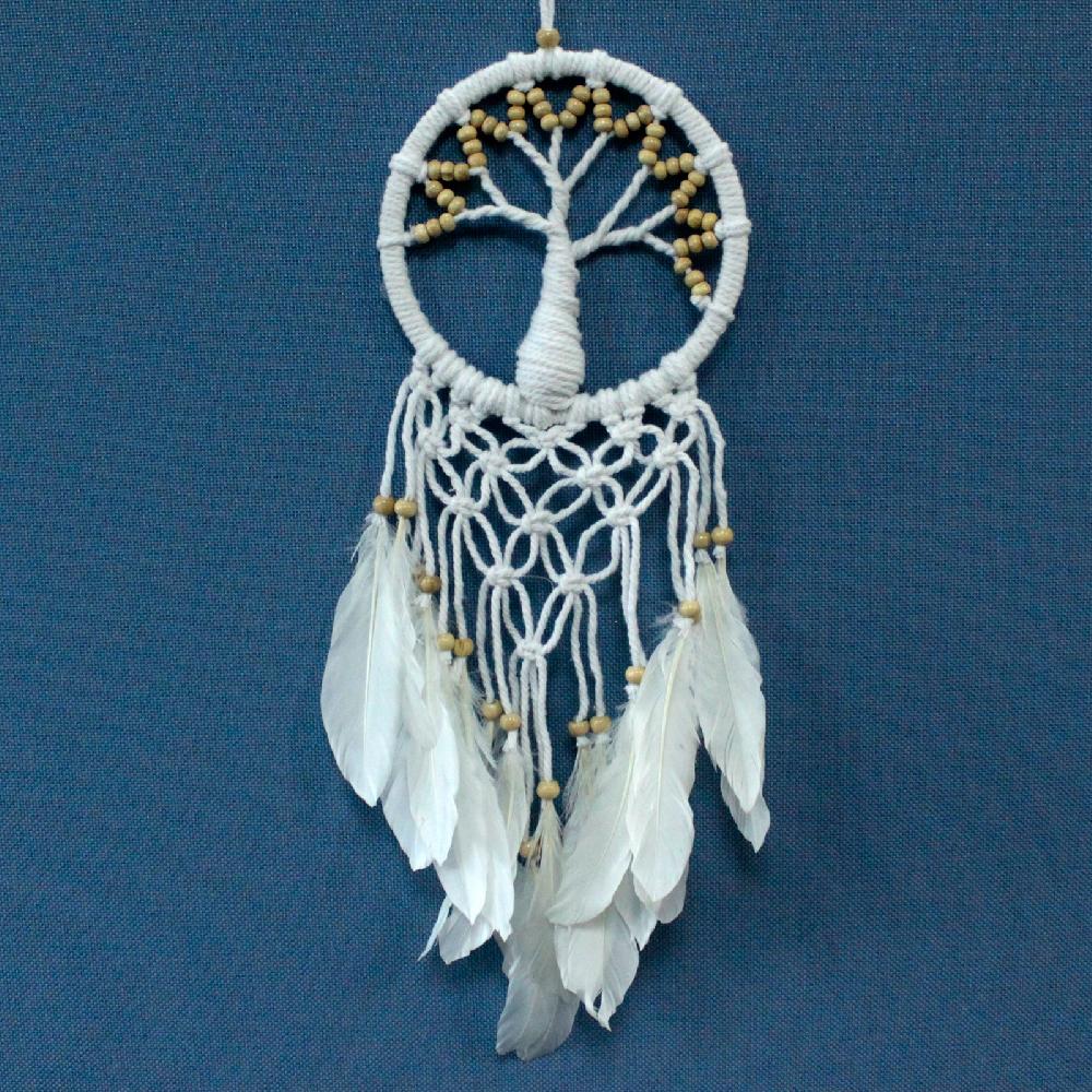 ancient wisdom 3x Tree of Life Dreamcatcher - Pure & Natural 16cm