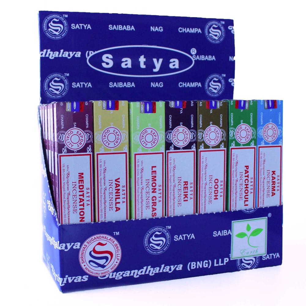 ancient wisdom 42x Satya Assorted Incense 15 gms - Display Pack