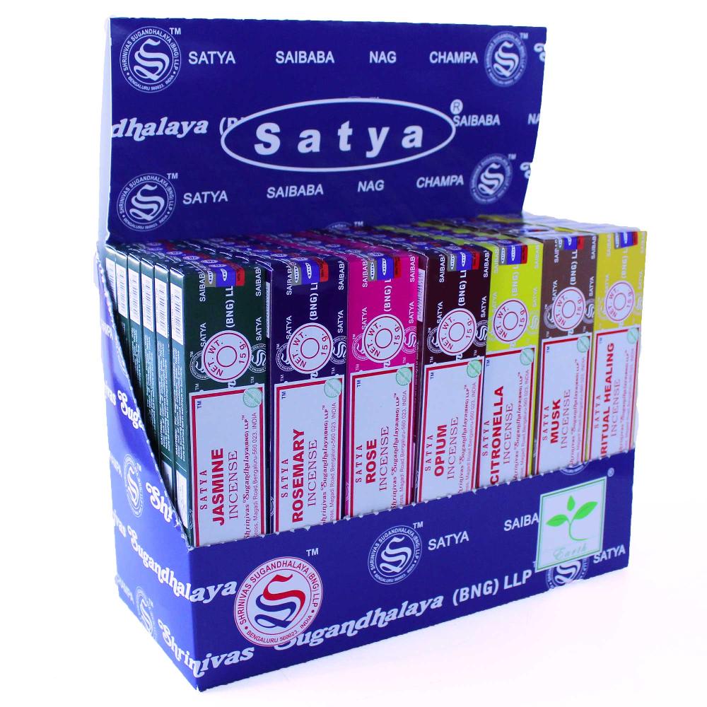 ancient wisdom 42x Satya Assorted Incense 15 gms - Display Pack