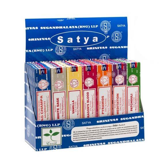 ancient wisdom 42x Satya Assorted Incense 15 gms in Display Box
