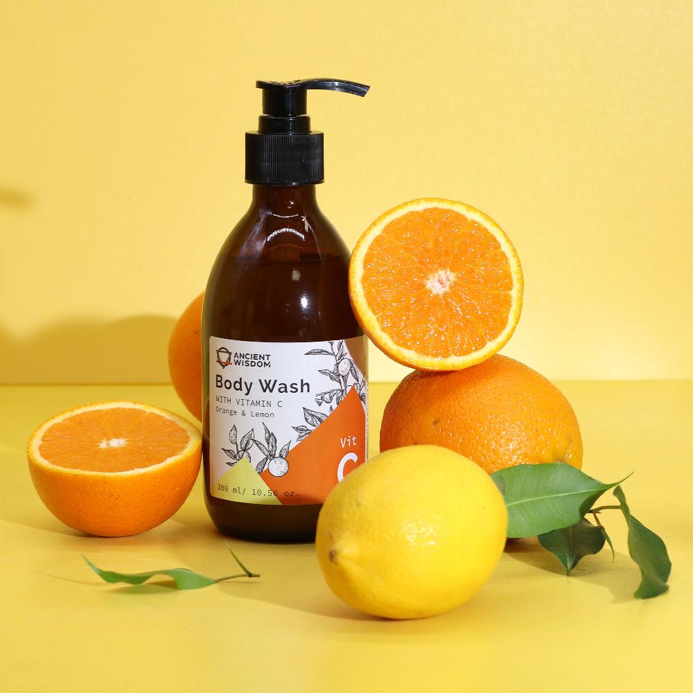 Ancient Wisdom 4x Aromatherapy Body Wash With Vitamin C – Orange & Lemon