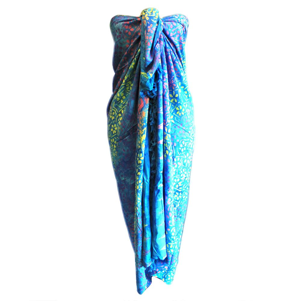 ancient wisdom 4x Bali Block Print Sarongs - Pretty Petals (4 Assorted Colours)