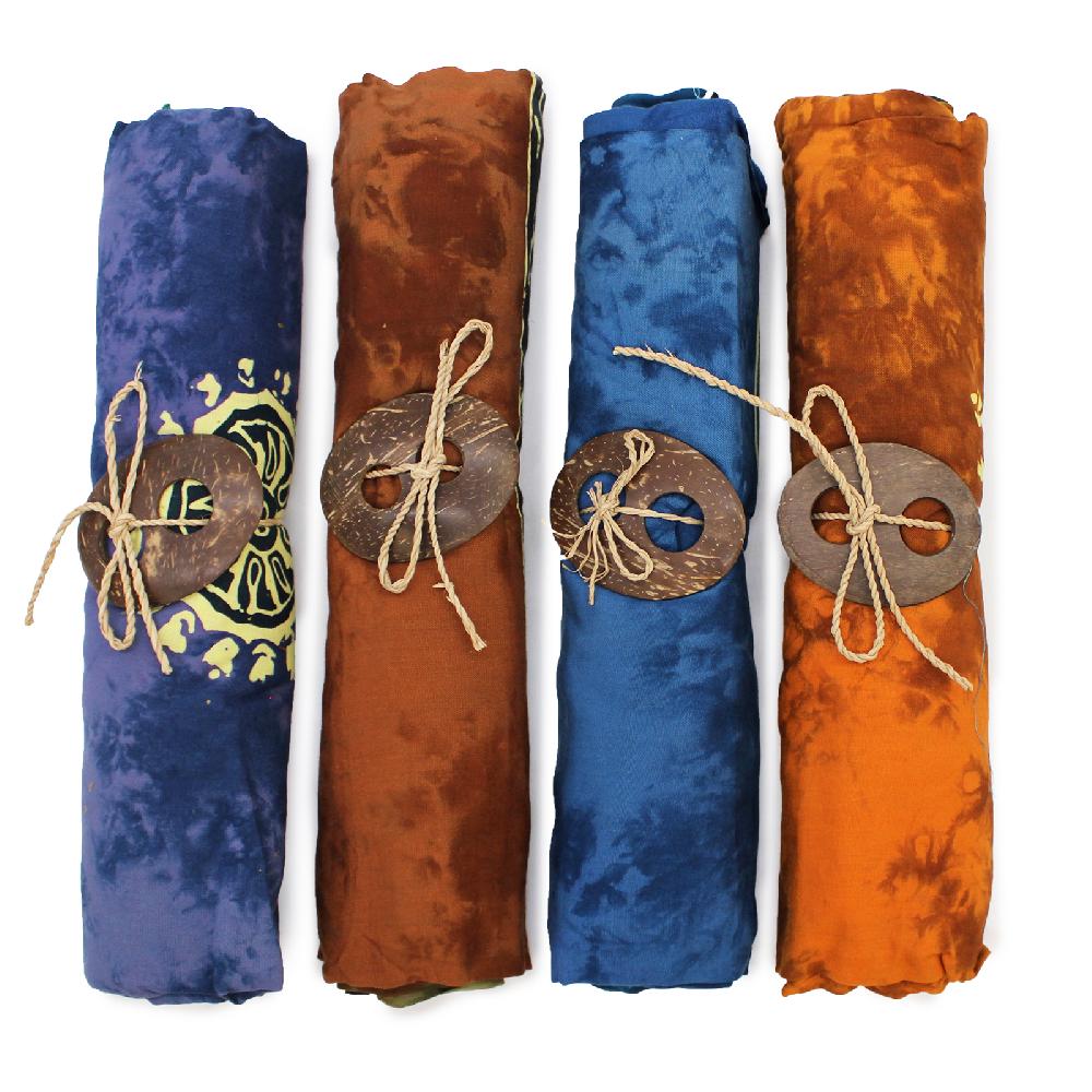 ancient wisdom 4x Bali Celtic Sarongs - Lucky Coins (4 Assorted Colours)