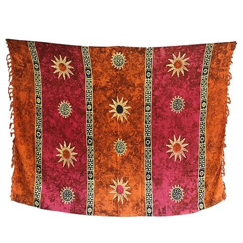 Ancient Wisdom 4x Bali Celtic Sarongs - Sun Symbols (4 Assorted Colours)