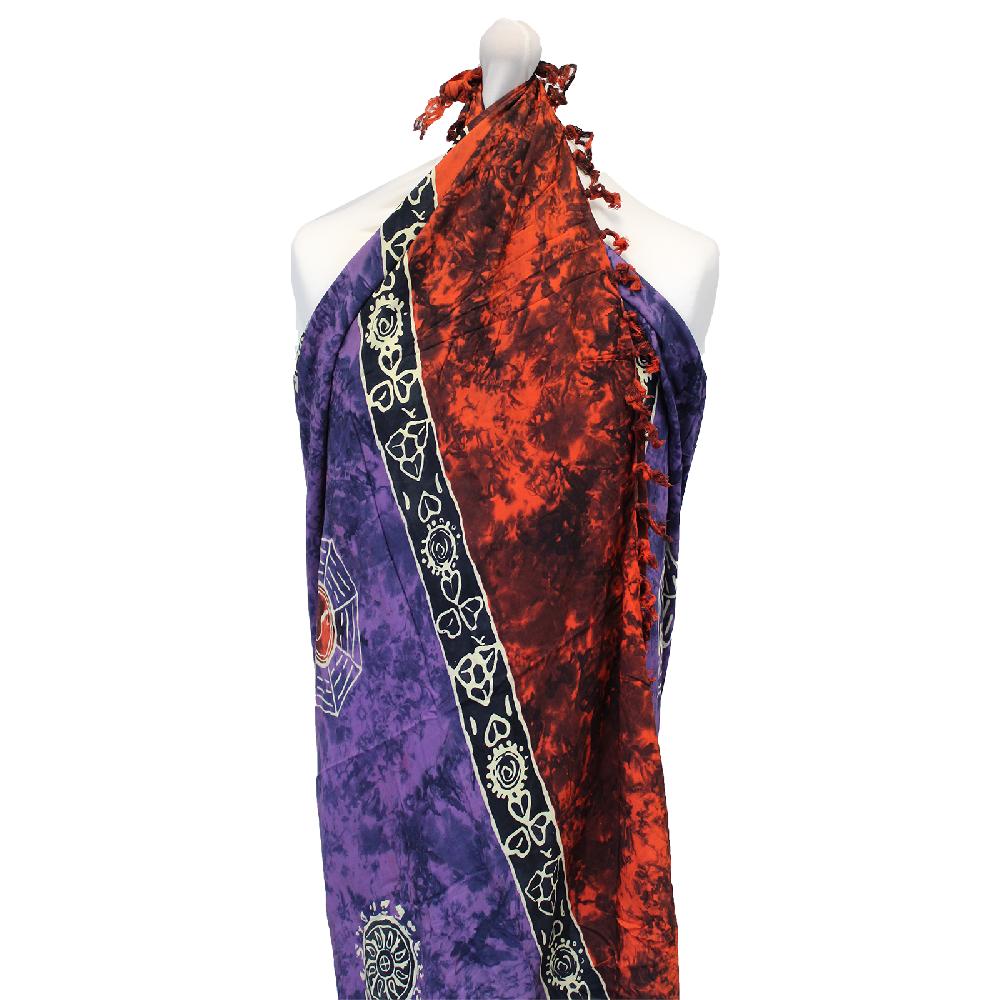 Ancient Wisdom 4x Bali Celtic Sarongs - Yin & Yang (4 Assorted Colours)