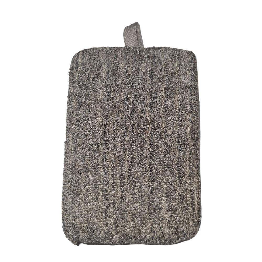 ancient wisdom 4x Bamboo & Linen Bath Sponge - Charcoal