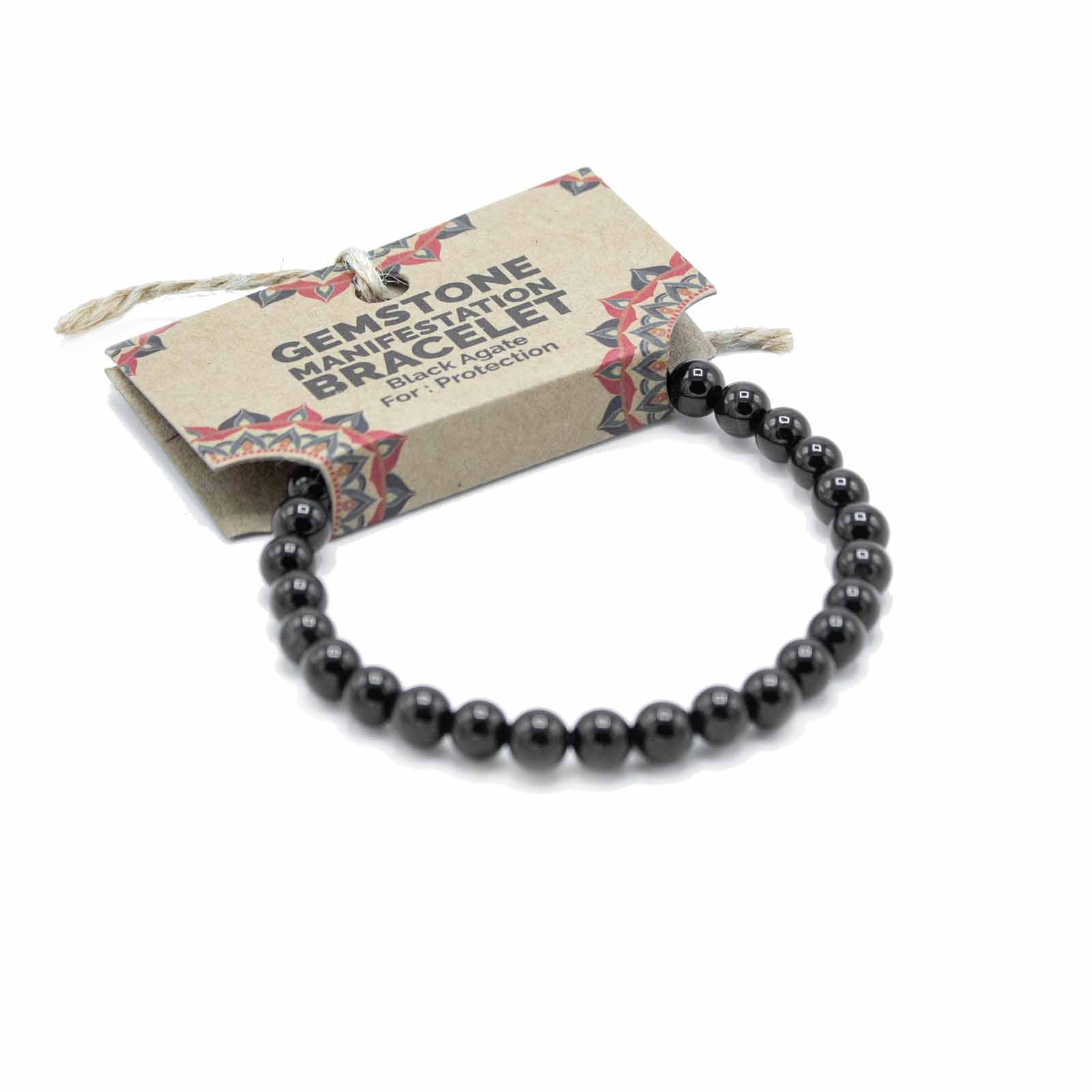 Ancient Wisdom 4x Gemstone Manifestation Bracelet - Black Agate - Protection