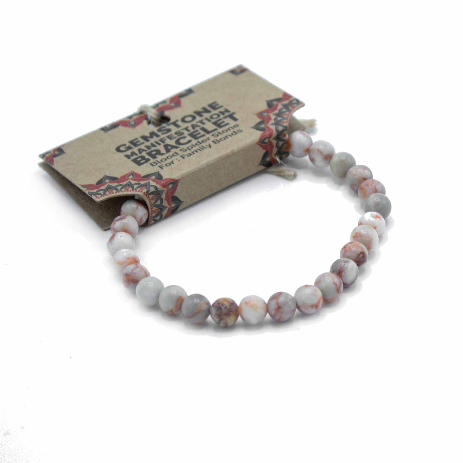 Ancient Wisdom 4x Gemstone Manifestation Bracelet - Blood Spider Stone - Family Bonds