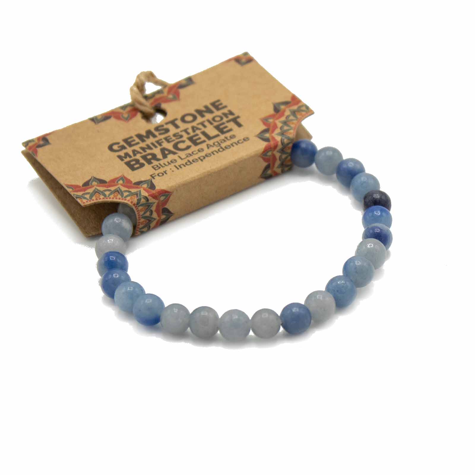 Ancient Wisdom 4x Gemstone Manifestation Bracelet - Blue Lace Agate - Independence