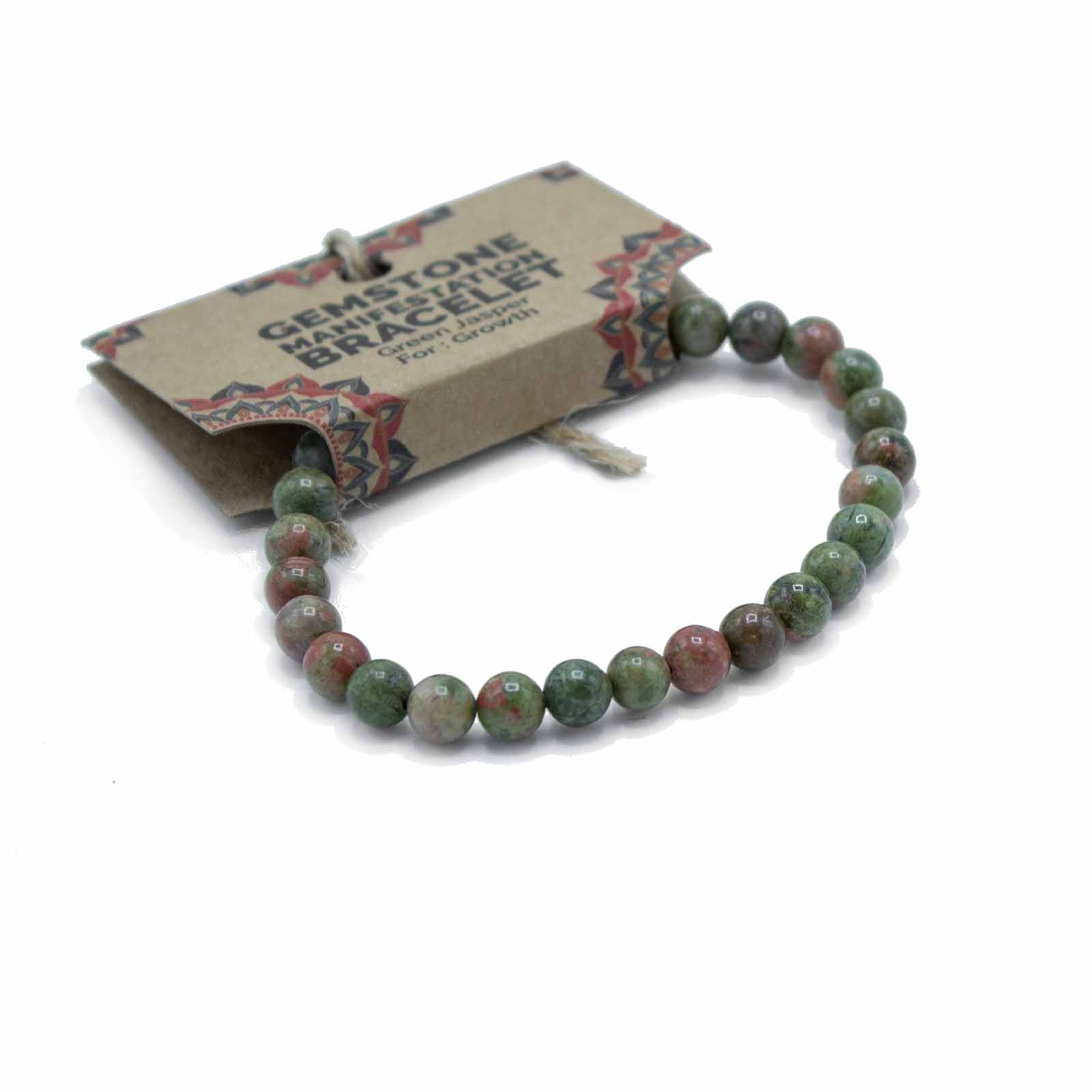 Ancient Wisdom 4x Gemstone Manifestation Bracelet - Green Jasper - Growth