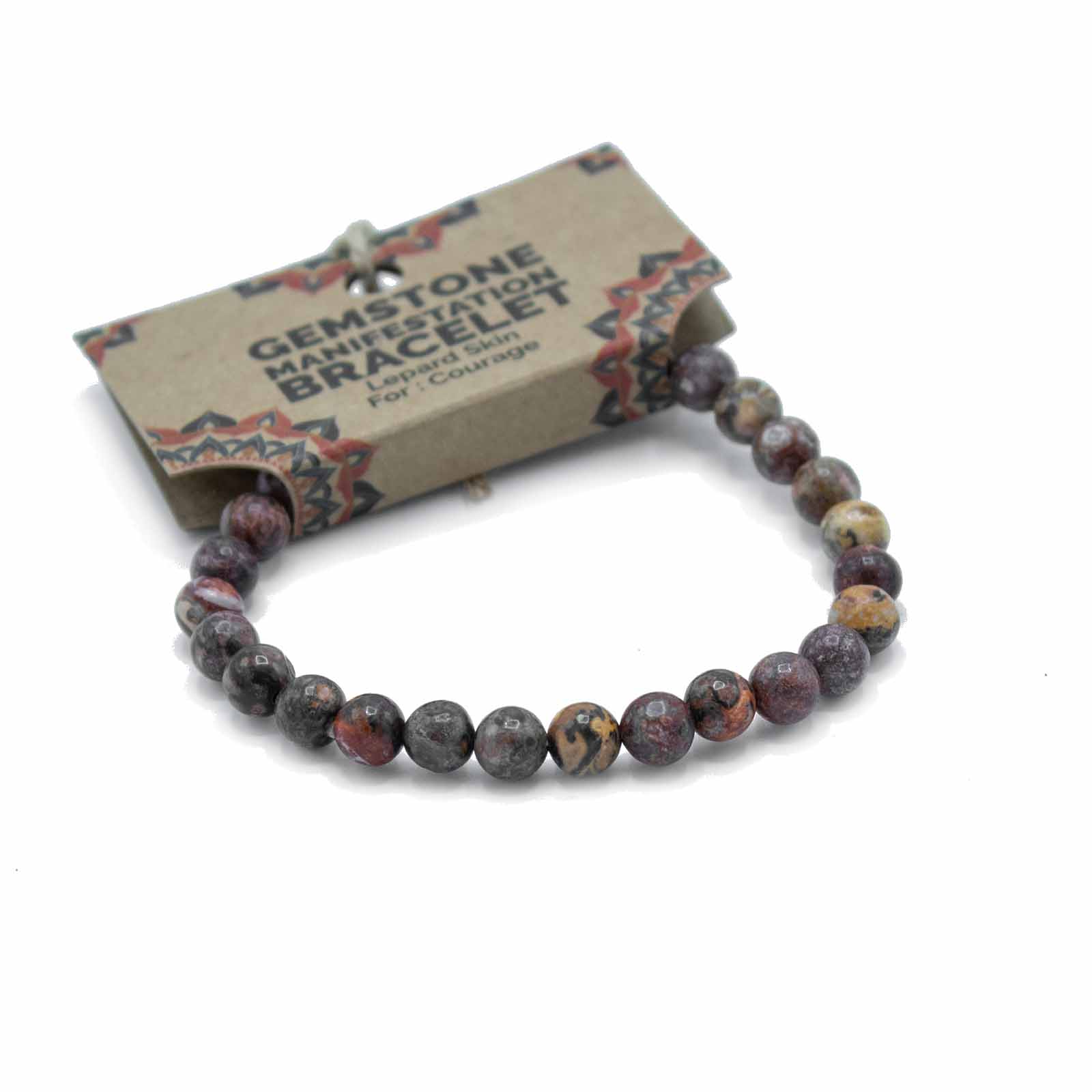 Ancient Wisdom 4x Gemstone Manifestation Bracelet - Lepard Skin - Courage