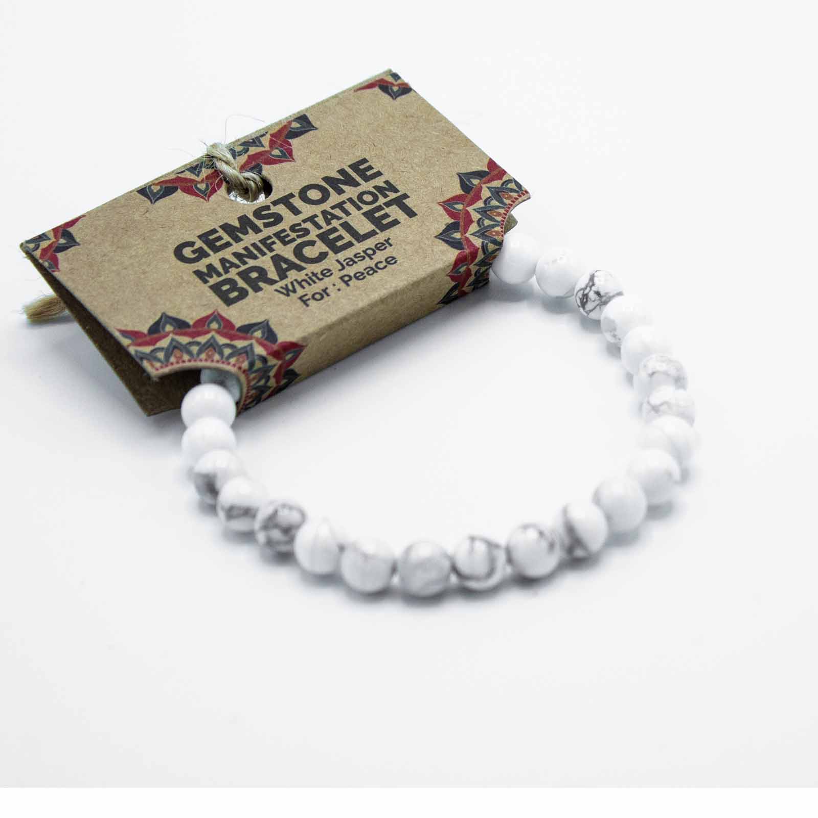 Ancient Wisdom 4x Gemstone Manifestation Bracelet - White Jasper - Peace