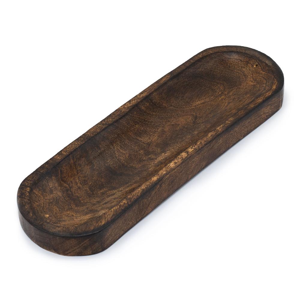 ancient wisdom 4x Large Incense Tray 30x10cm - Classic Mango Wood