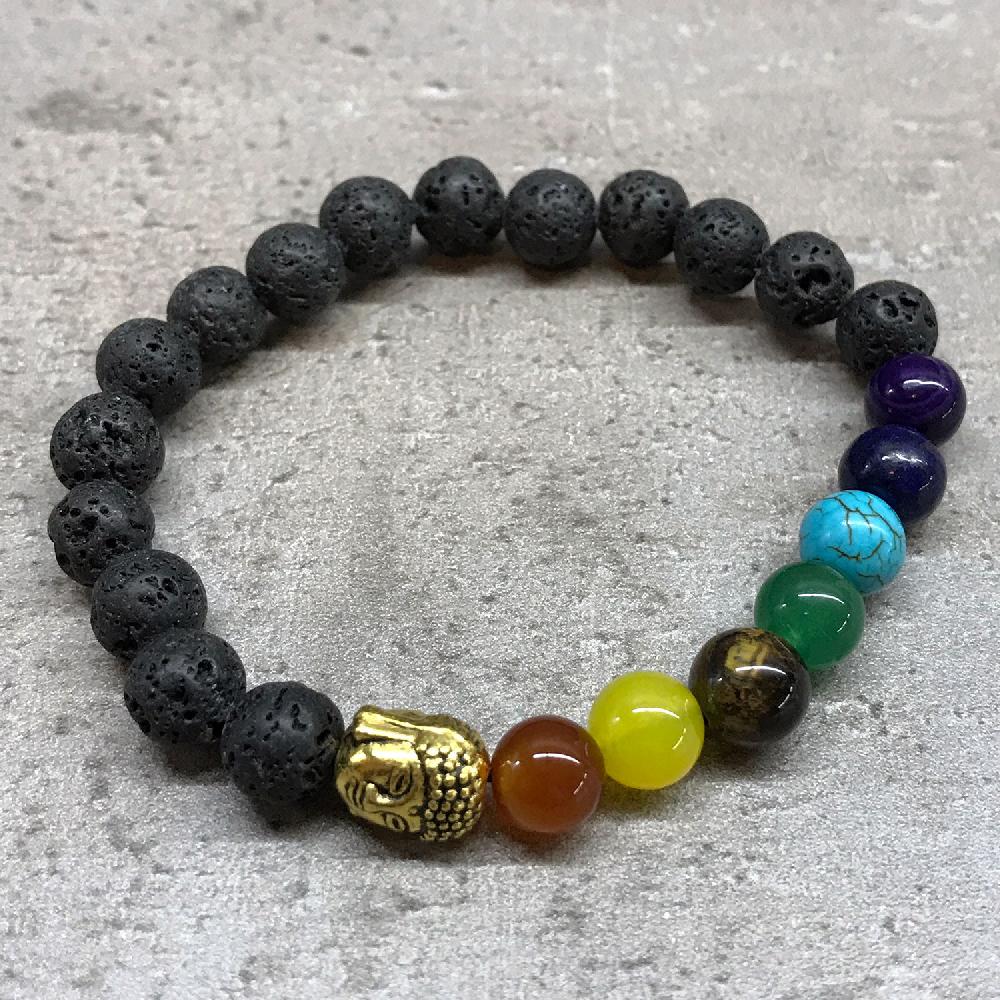 Ancient Wisdom 4x Lava Stone Bracelet - Buddha Chakra