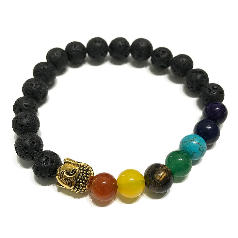 ancient wisdom 4x Lava Stone Bracelet - Buddha Chakra
