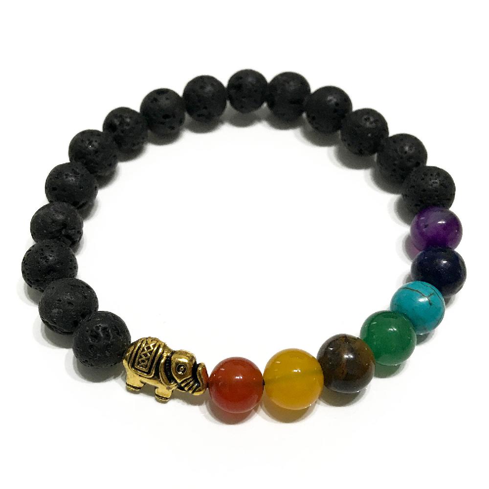 ancient wisdom 4x Lava Stone Bracelet - Elephant Chakra