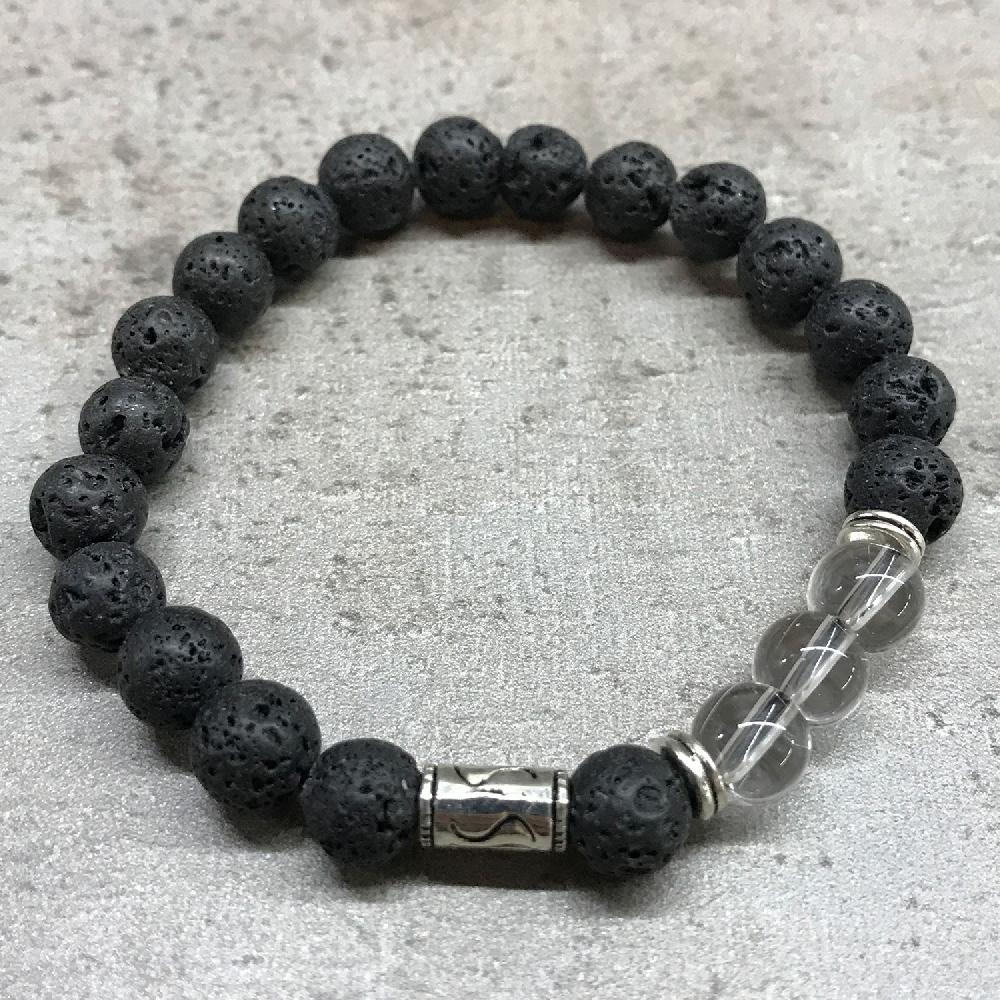 Ancient Wisdom 4x Lava Stone Bracelet - Tribal Rock Quartz