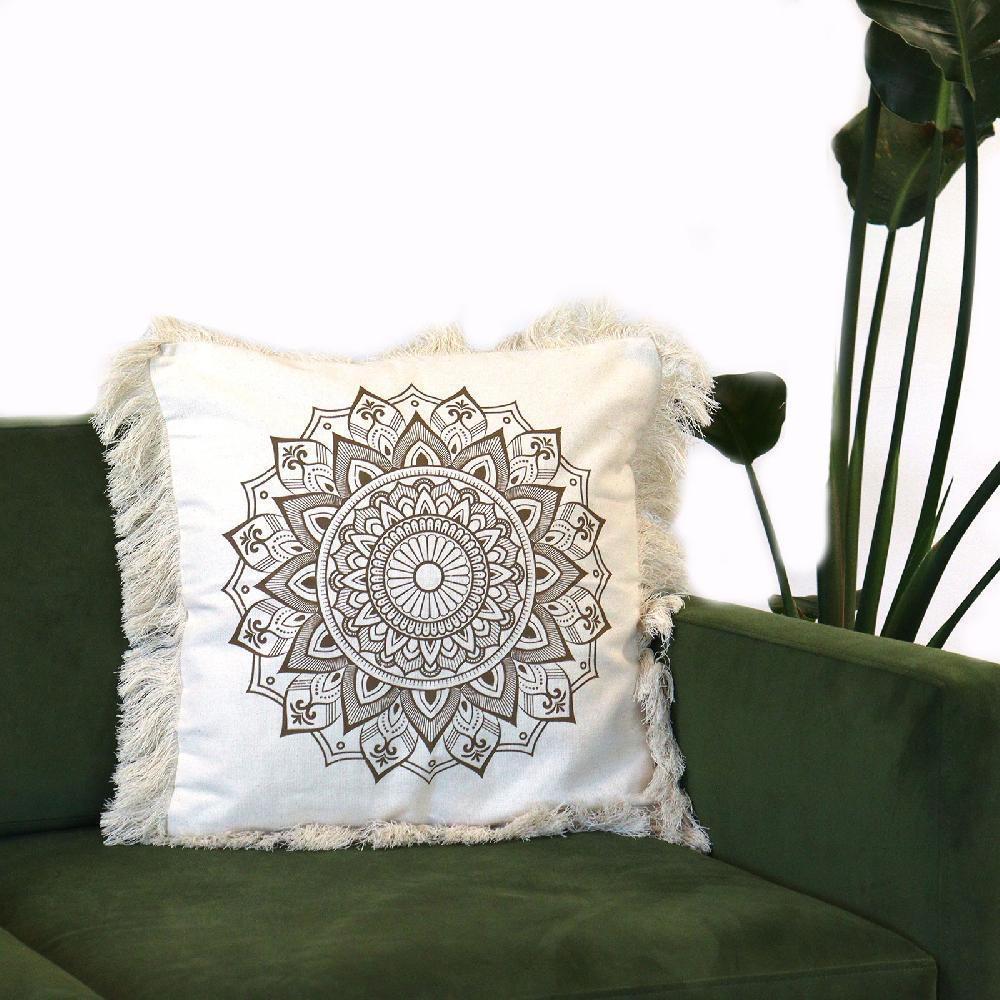 Ancient Wisdom 4x Lotus Mandala Cushion Covers - 45x45cm - Bronze