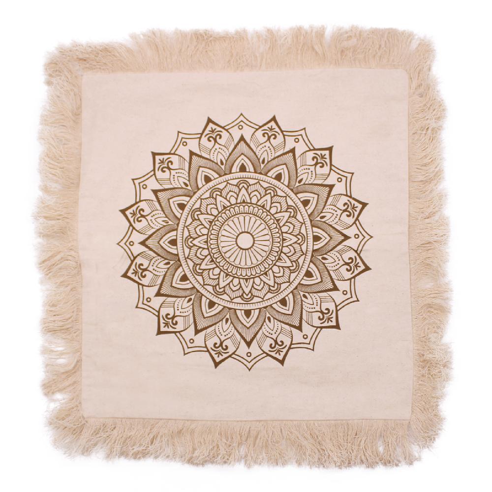 ancient wisdom 4x Lotus Mandala Cushion Covers - 45x45cm - bronze