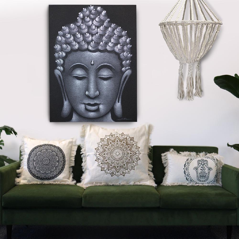 Ancient Wisdom 4x Lotus Mandala Cushion Covers - 60x60cm - Bronze