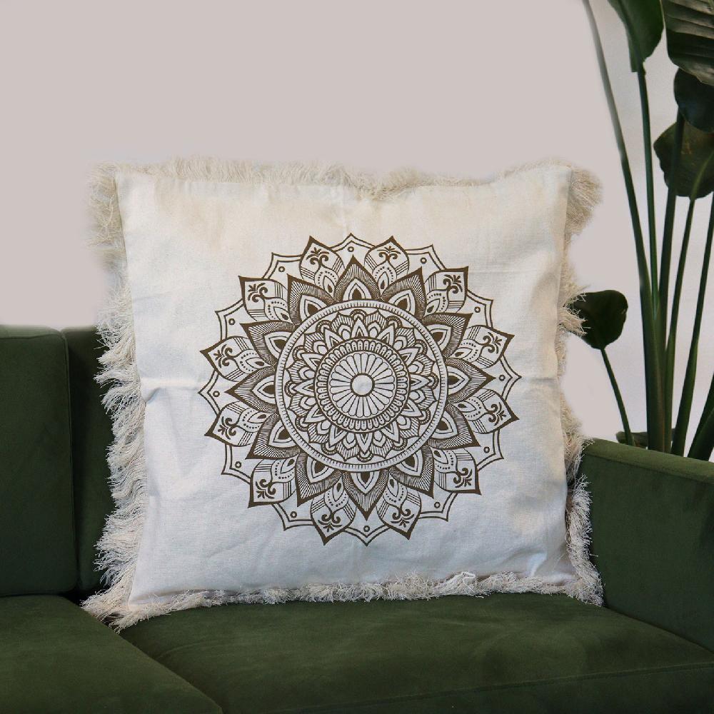 Ancient Wisdom 4x Lotus Mandala Cushion Covers - 60x60cm - Bronze