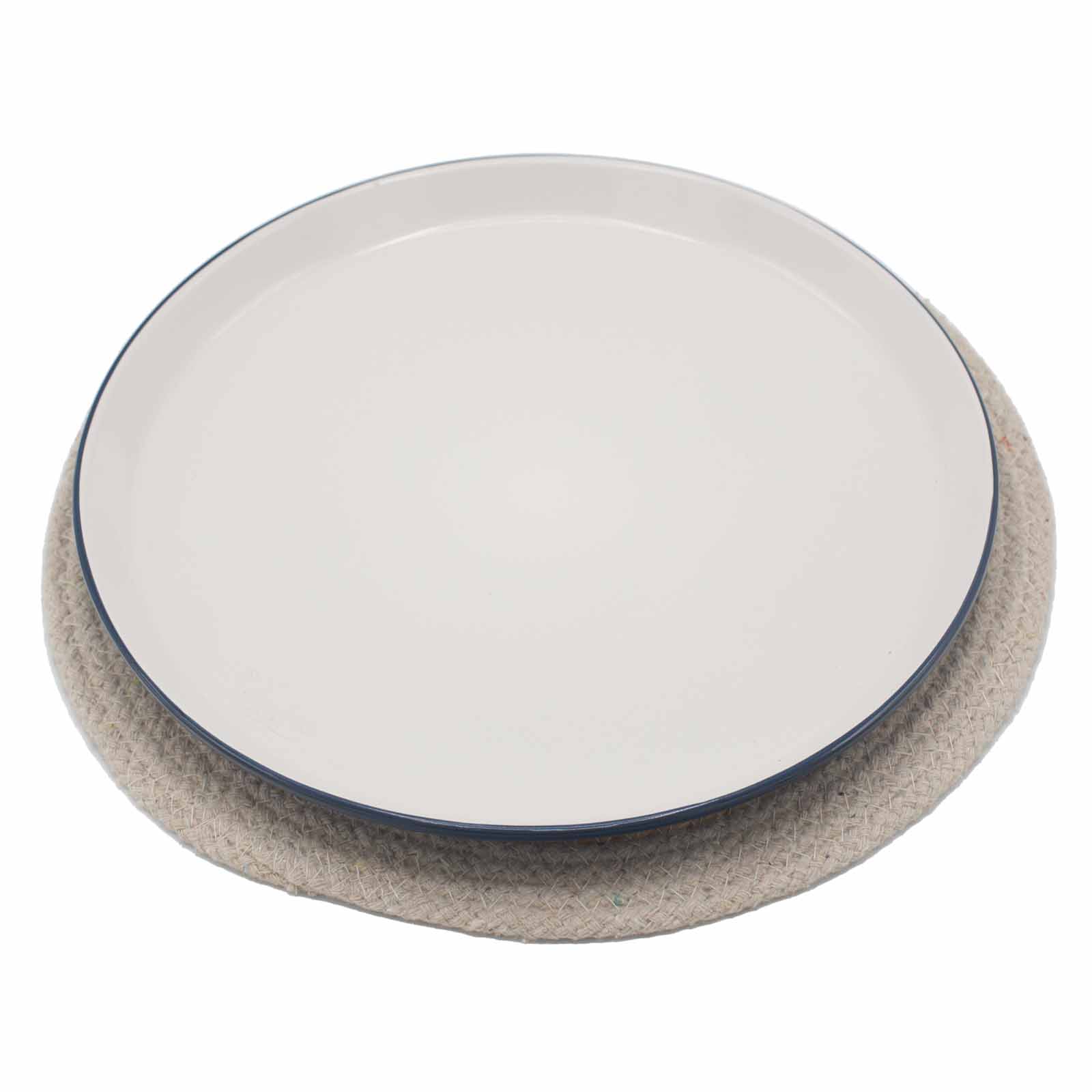 Ancient Wisdom 4x Natural Place Mat - Jute & Cotton 30cm - Ivory Border