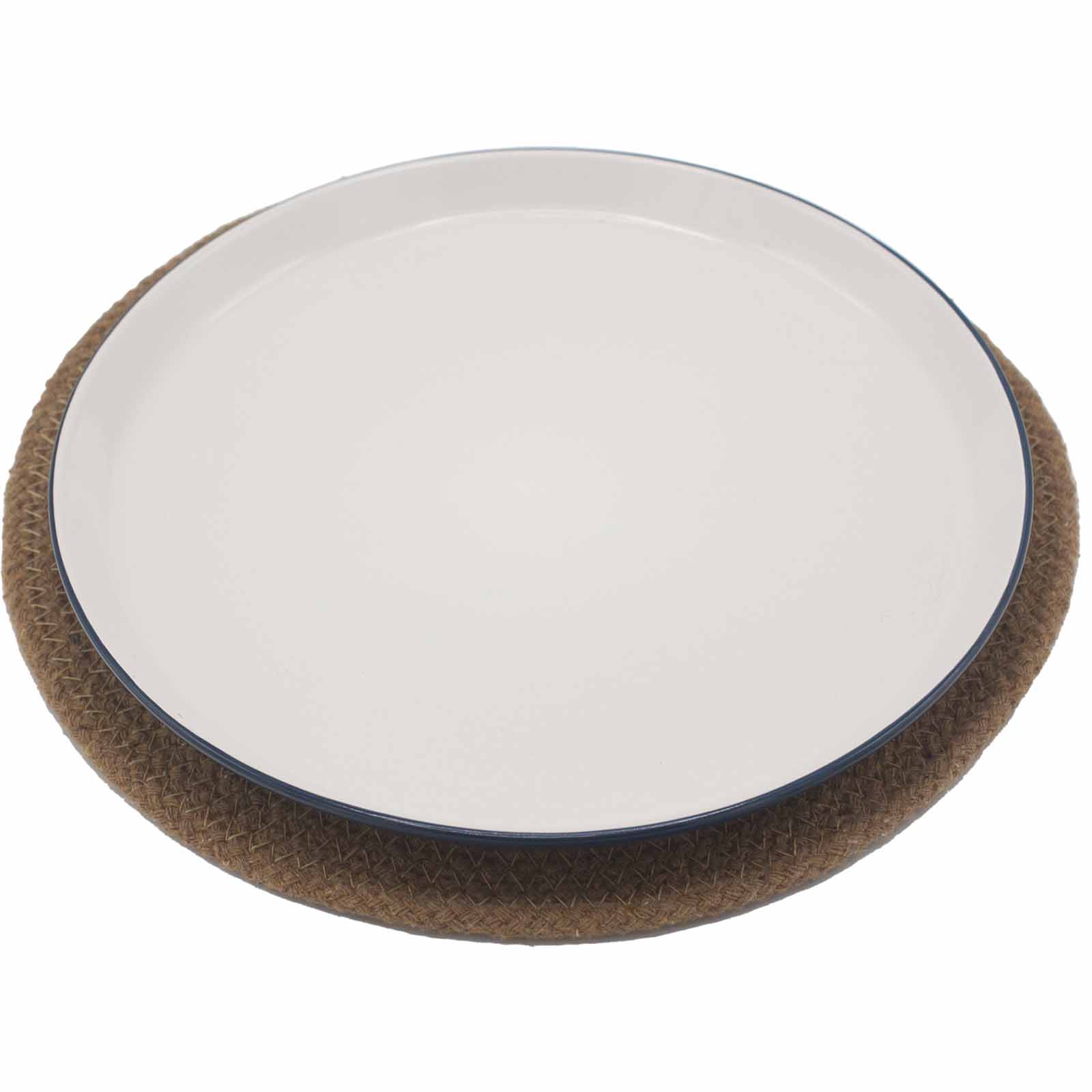 Ancient Wisdom 4x Natural Place Mat - Jute & Cotton 30cm - Natural Border