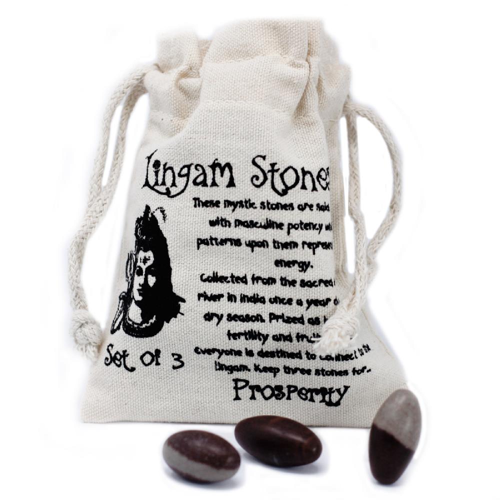 Ancient Wisdom 4x One Inch Lingam - 3 Stones ( 4 Pouches)