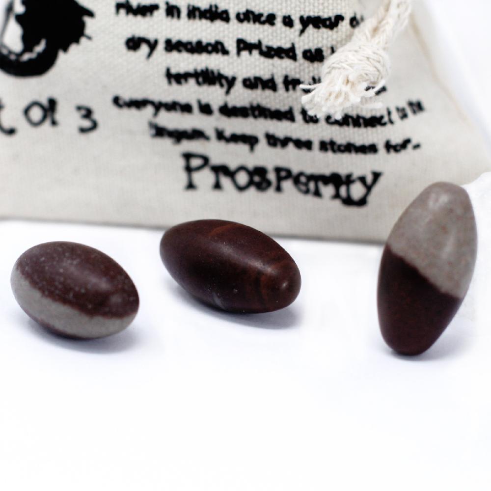 Ancient Wisdom 4x One Inch Lingam - 3 Stones ( 4 Pouches)