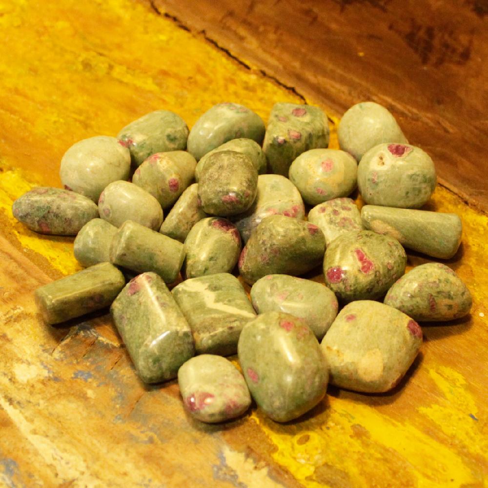 Ancient Wisdom 4x Premium Tumble Stones - Ruby With Fuchsite