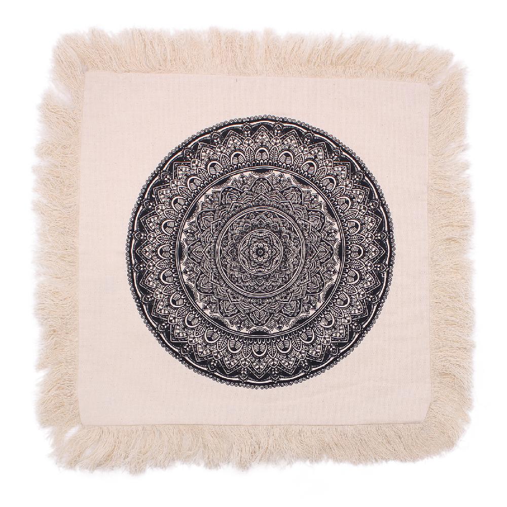 ancient wisdom 4x Traditional Mandala Cushion Covers - 45x45cm - black