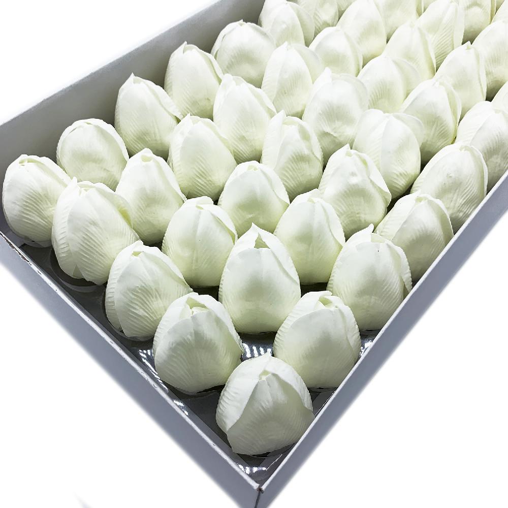 Ancient Wisdom 50x Craft Soap Flower - Med Tulip - White