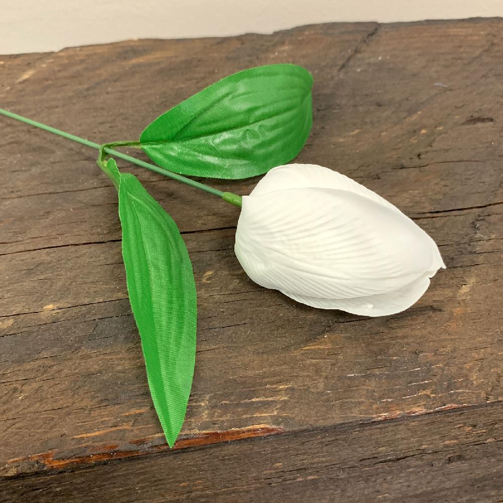 Ancient Wisdom 50x Craft Soap Flower - Med Tulip - White