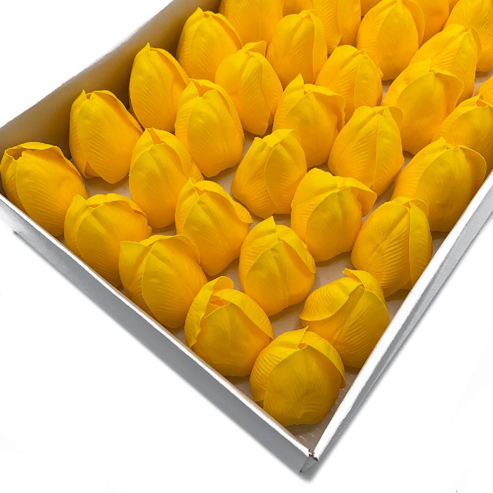 Ancient Wisdom 50x Craft Soap Flower - Med Tulip - Yellow